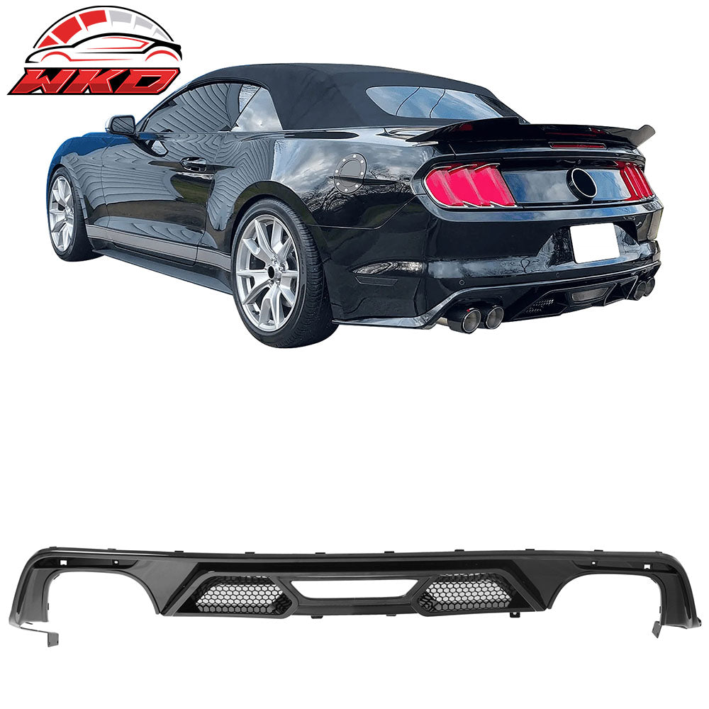 2015-17 Ford Mustang GT500 Style Rear Bumper Lip Diffuser PP 4PCS Gloss Black | Wholesale