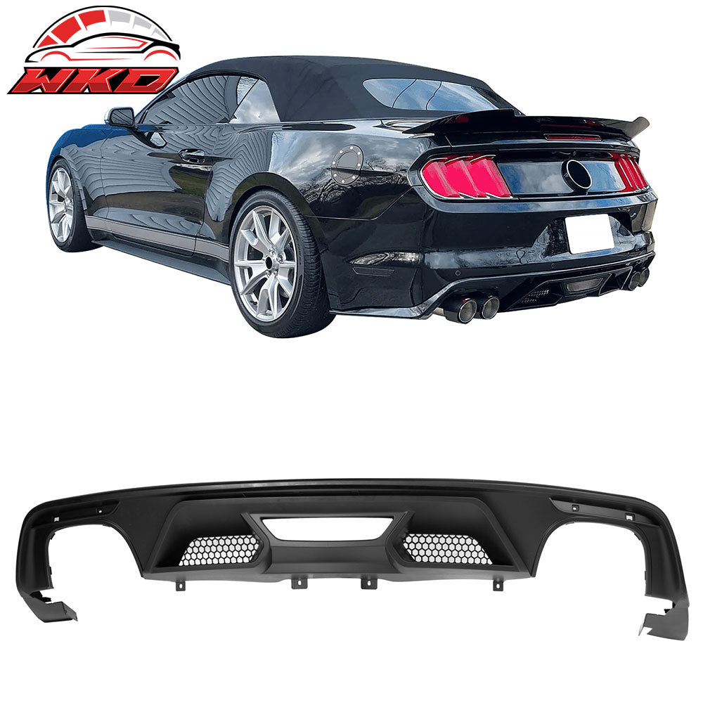 2015-17 Ford Mustang GT500 Style Rear Bumper Lip Diffuser PP 4PCS Matte Black | Wholesale
