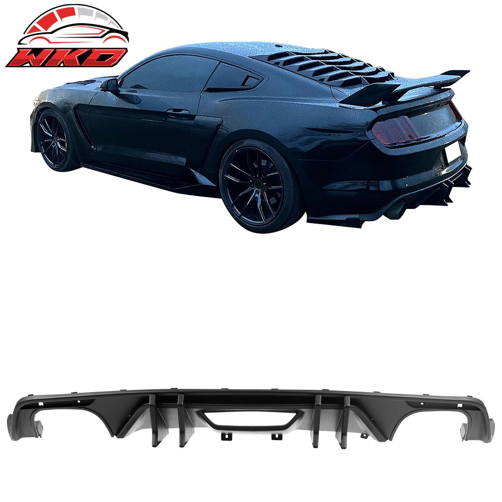 2015-17 Ford Mustang Speed Style Rear Bumper Lip Diffuser PP 4PCS Matte Black | Wholesale