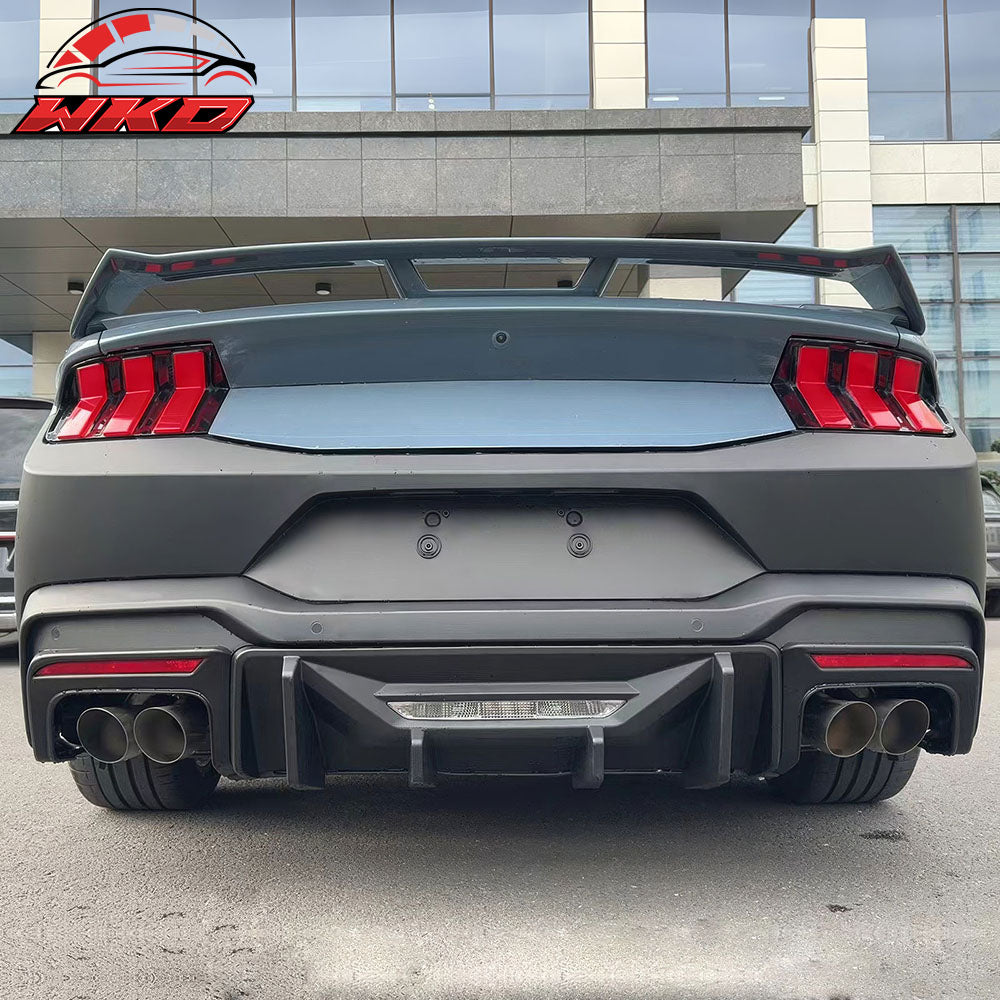 Fits 24-26 Mustang 7th Gen S650 Rock Style PP Rear Bumper Diffuser Matte Black