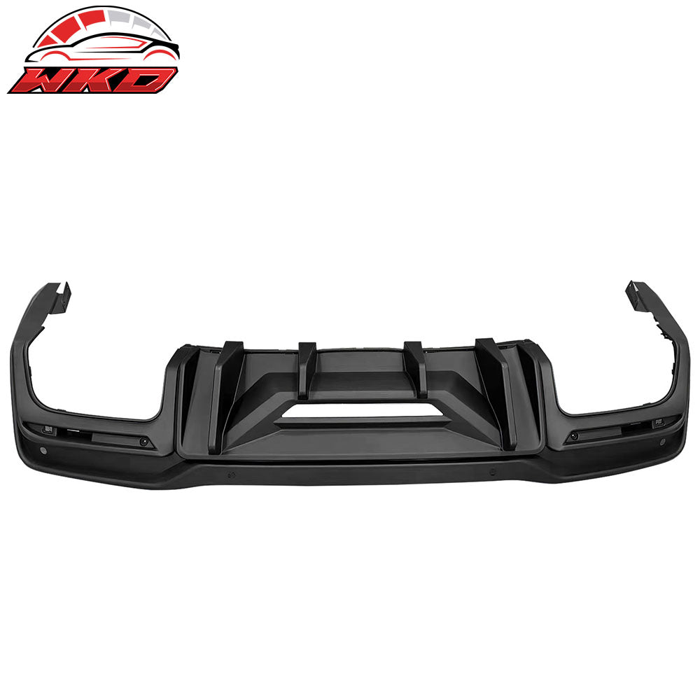 Fits 24-26 Mustang 7th Gen S650 Rock Style PP Rear Bumper Diffuser Matte Black