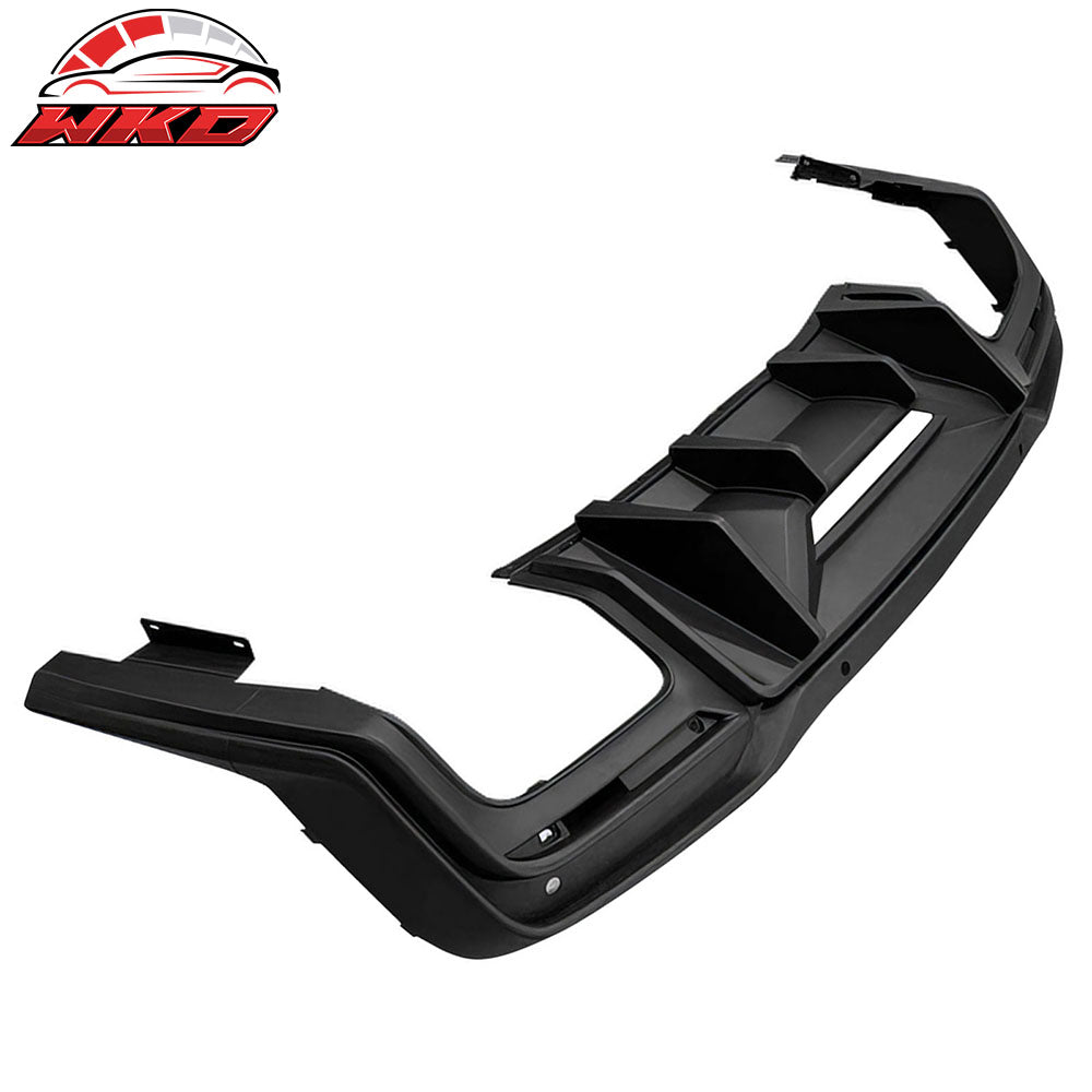 Fits 24-26 Mustang 7th Gen S650 Rock Style PP Rear Bumper Diffuser Matte Black