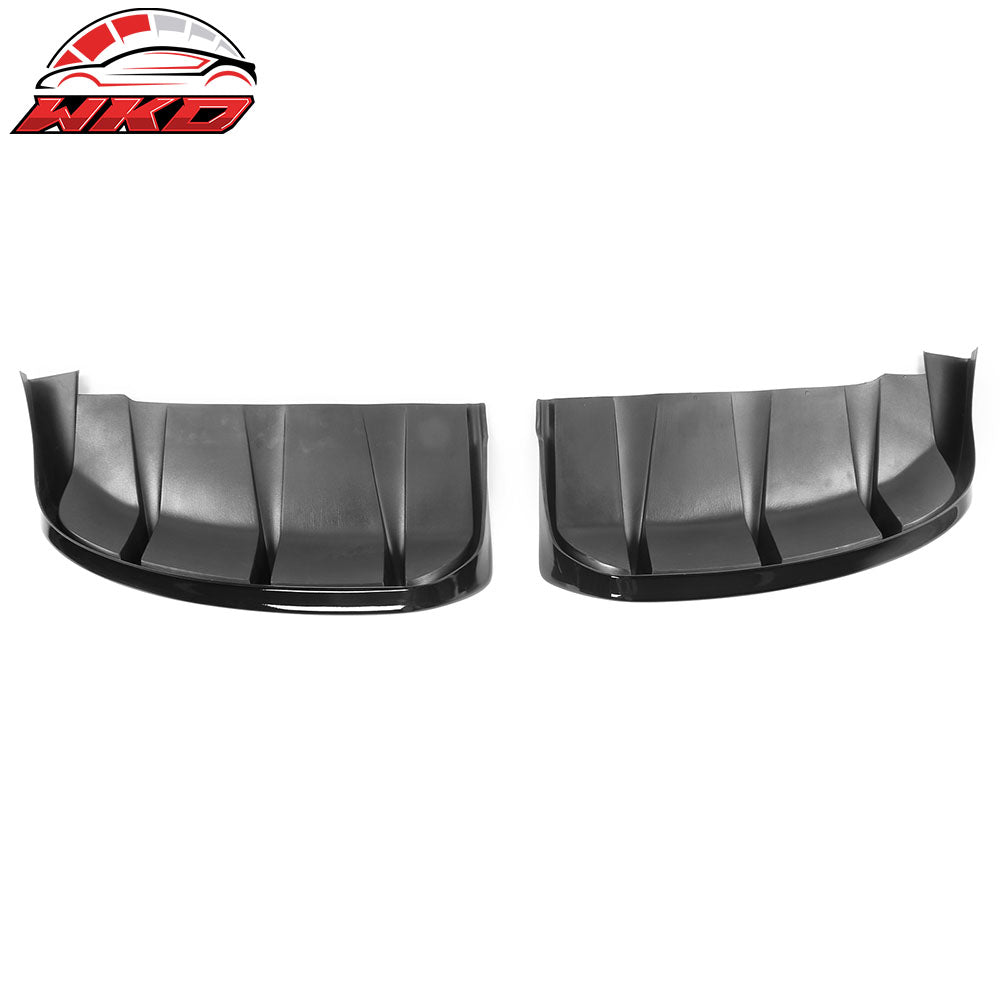 Fits 21-24 Ford Mustang Mach-E GT Gloss Black Rear Bumper Lip Diffuser Fins 2PC