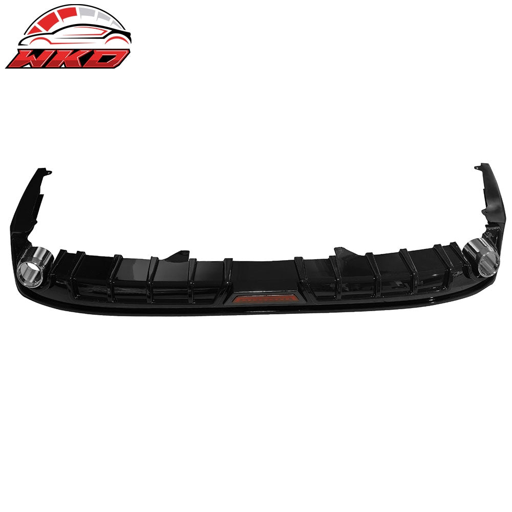 Fits 23-25 Honda Accord Gloss Black 3PCS Rear Bumper Diffuser W/ LED - IK Style