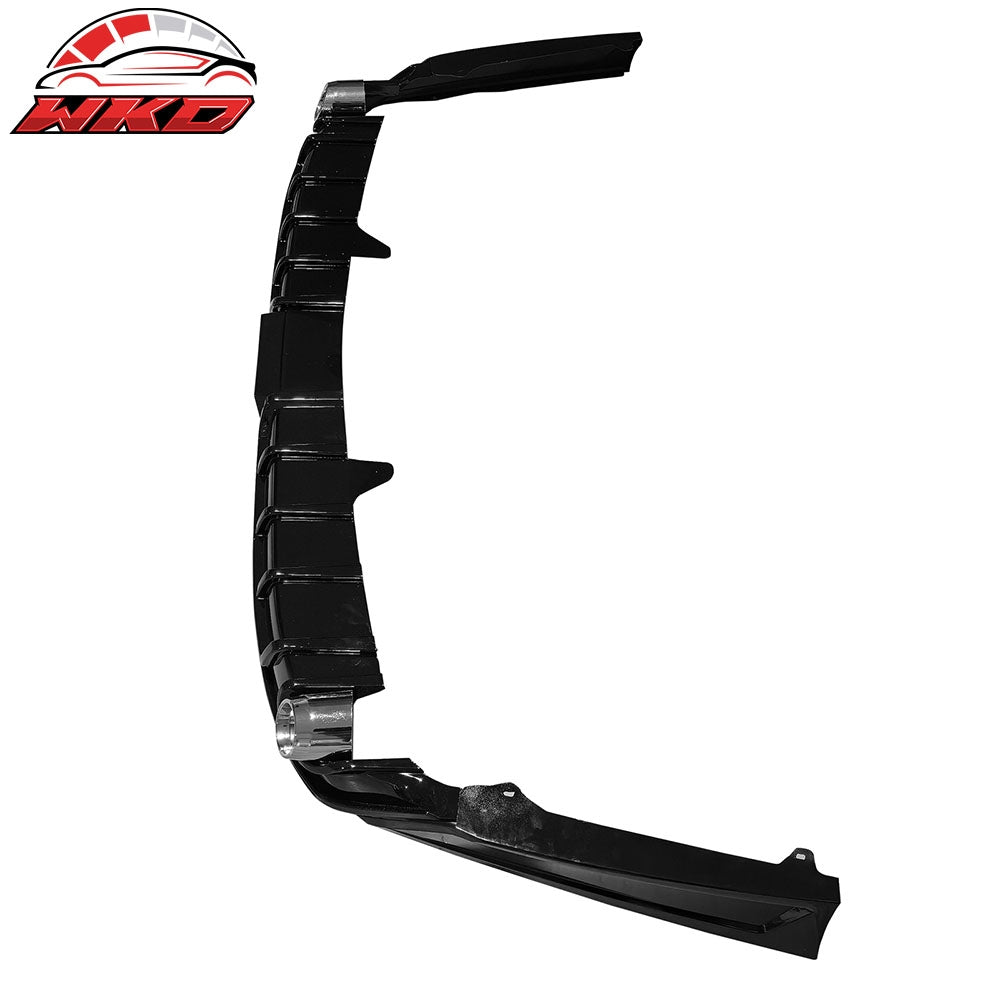 Fits 23-25 Honda Accord Gloss Black 3PCS Rear Bumper Diffuser W/ LED - IK Style