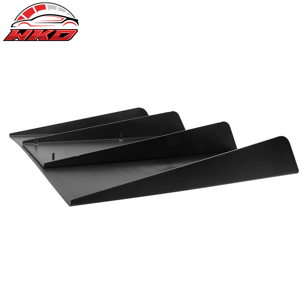 Universal Rear Diffuser 4 Shark Fins Under Bumper Splitter Unpainted Black ABS