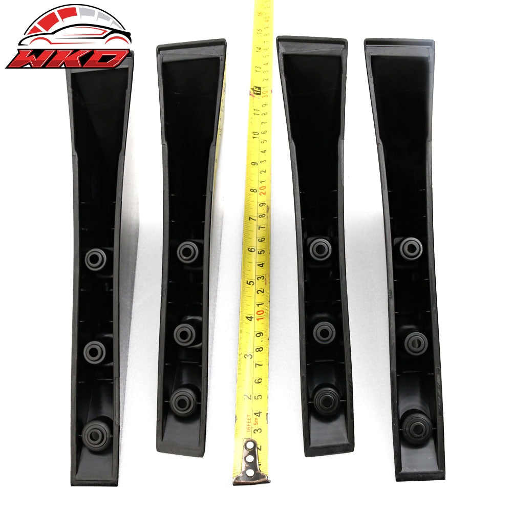Universal 4PCS Rear Bumper Lip Diffuser Splitter Shark Fins Unpainted Black ABS