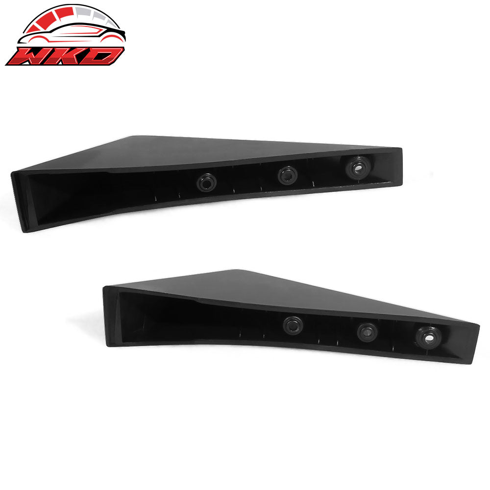 Universal 4PCS Rear Bumper Lip Lower Diffuser Shark Fins Unpainted Black ABS