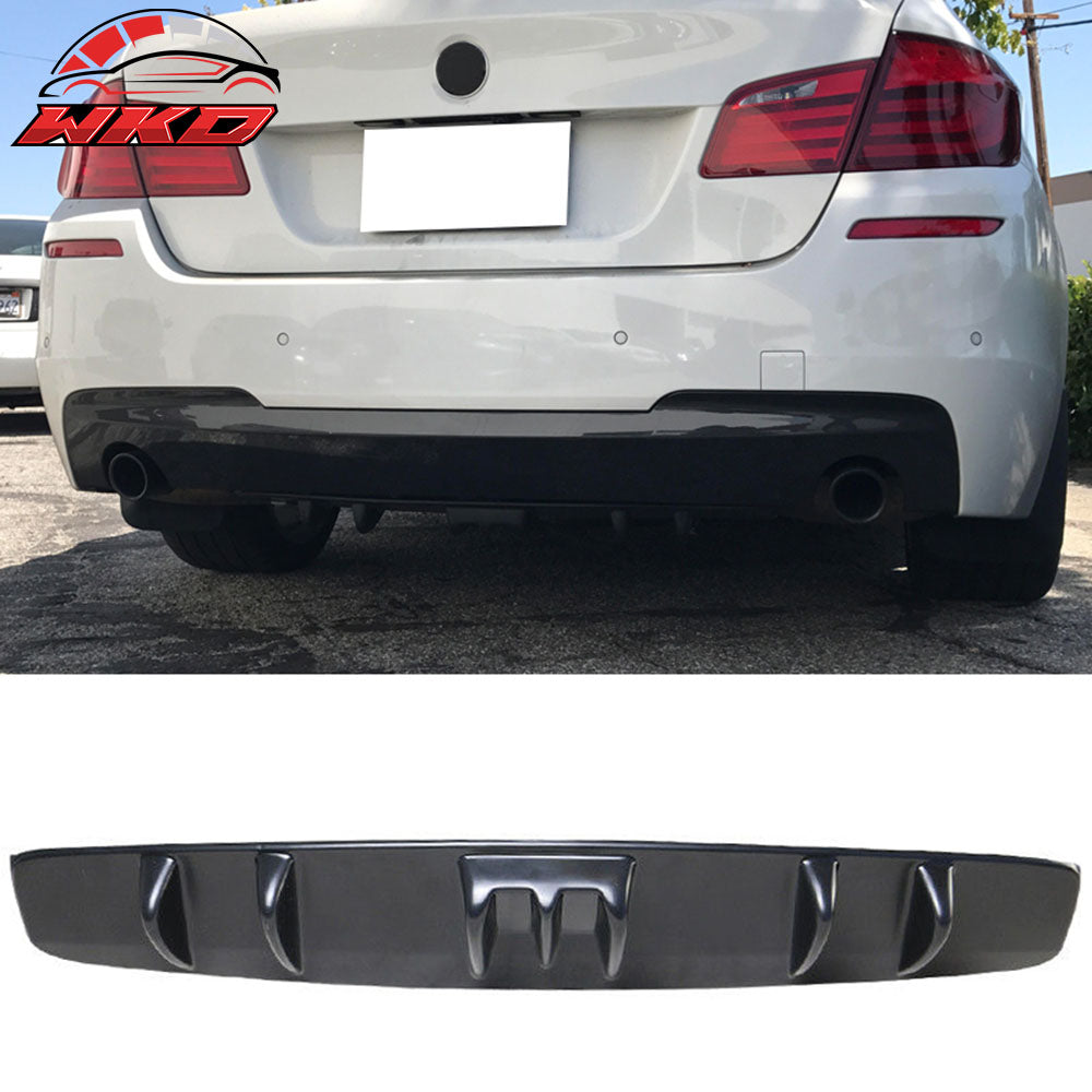 Universal V5 Style Rear Bumper Diffuser Shark Fin Kit Unpainted Black ABS