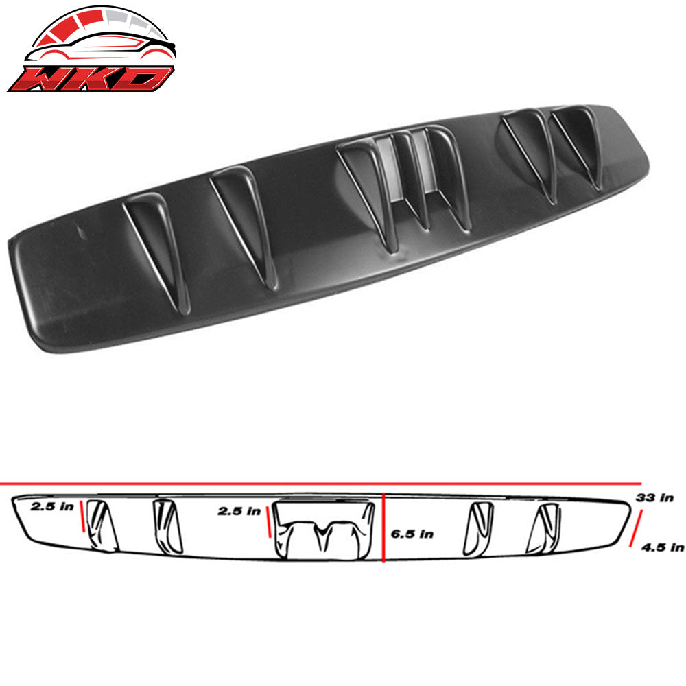 Universal V5 Style Rear Bumper Diffuser Shark Fin Kit Unpainted Black ABS