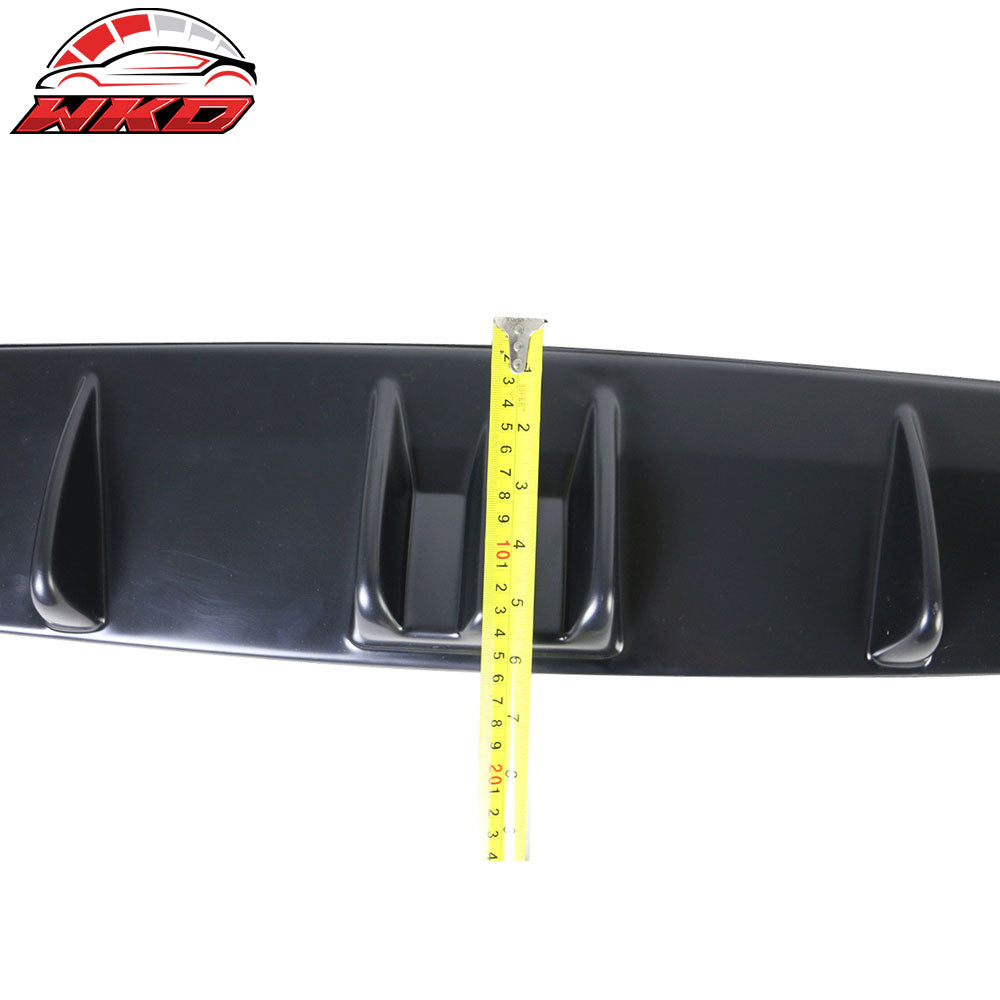 Universal V5 Style Rear Bumper Diffuser Shark Fin Kit Unpainted Black ABS