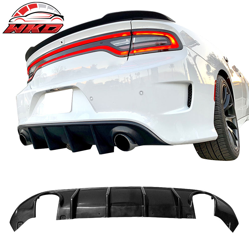 Fits 15-23 Dodge Charger SRT & Scat Pack MDP Style Rear Bumper Lip Diffuser PU