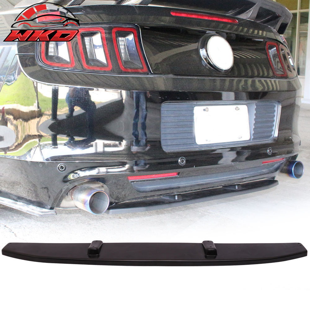 Fits 13-14 Ford Mustang V6 V8 Unpainted Black Rear Shark Fin Bumper Diffuser PU