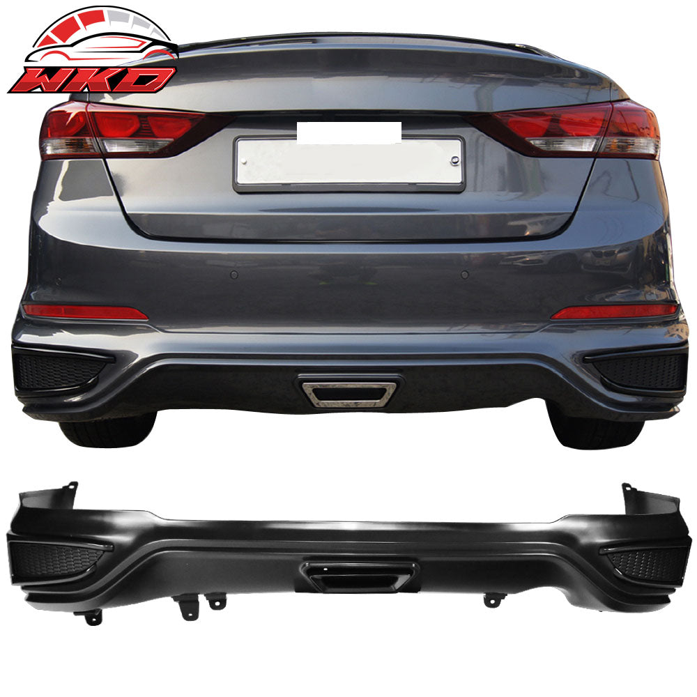 Fits 17-18 Hyundai Elantra SPW Style 6PCS Rear Bumper Lip Diffuser Unpainted PP