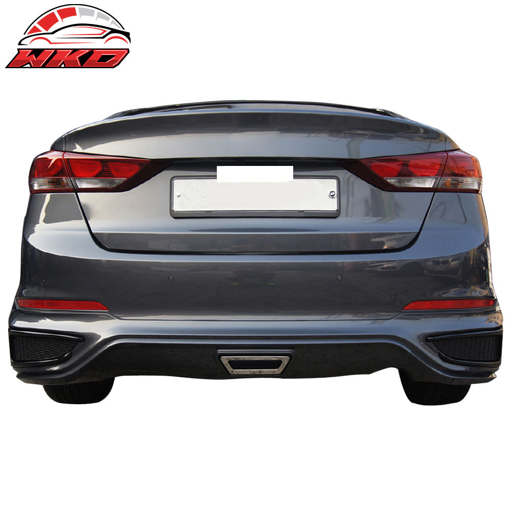 Fits 17-18 Hyundai Elantra SPW Style 6PCS Rear Bumper Lip Diffuser Unpainted PP