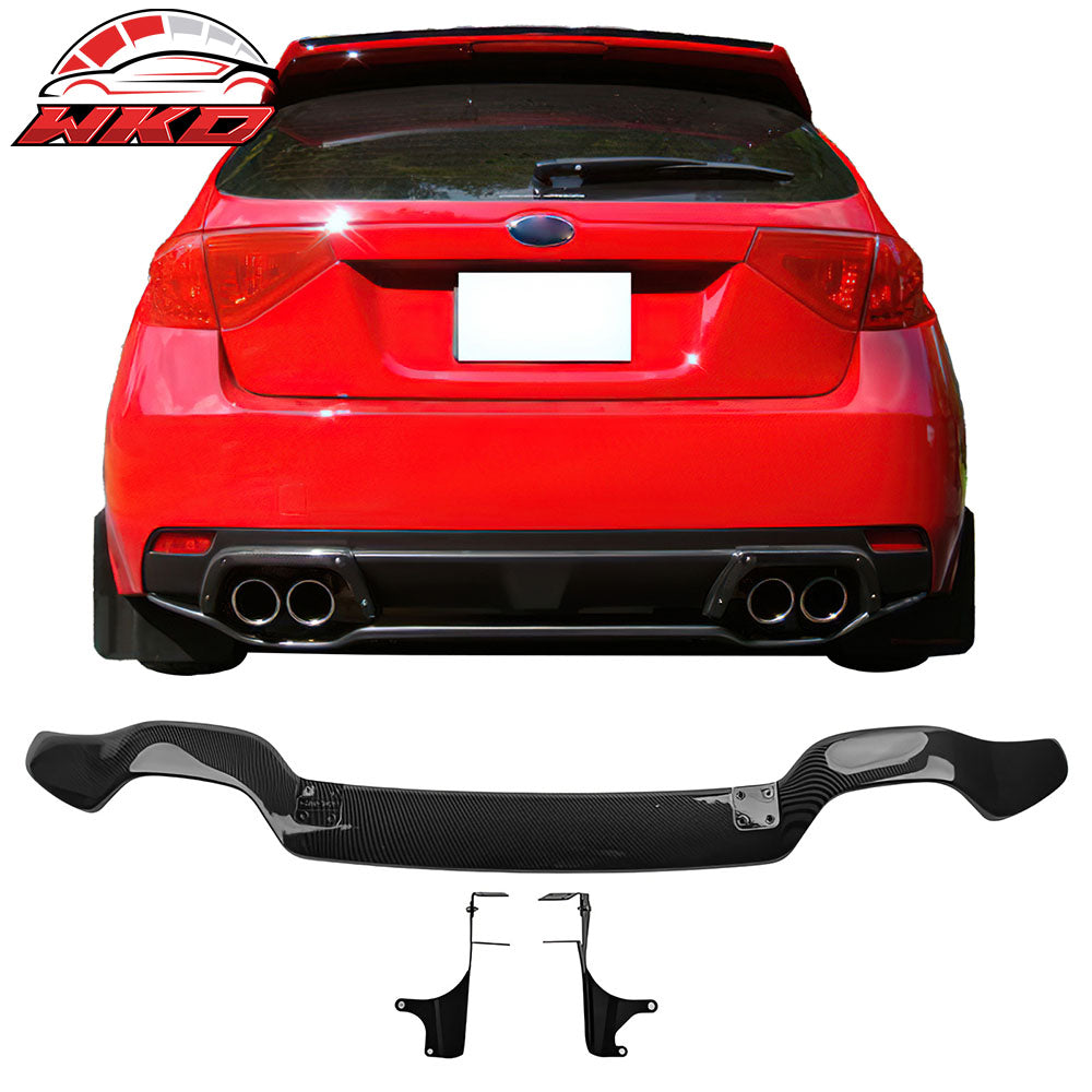 For 08-14 Subaru Impreza WRX 5DR STI Rear Bumper Lip Splitter Carbon Fiber Print