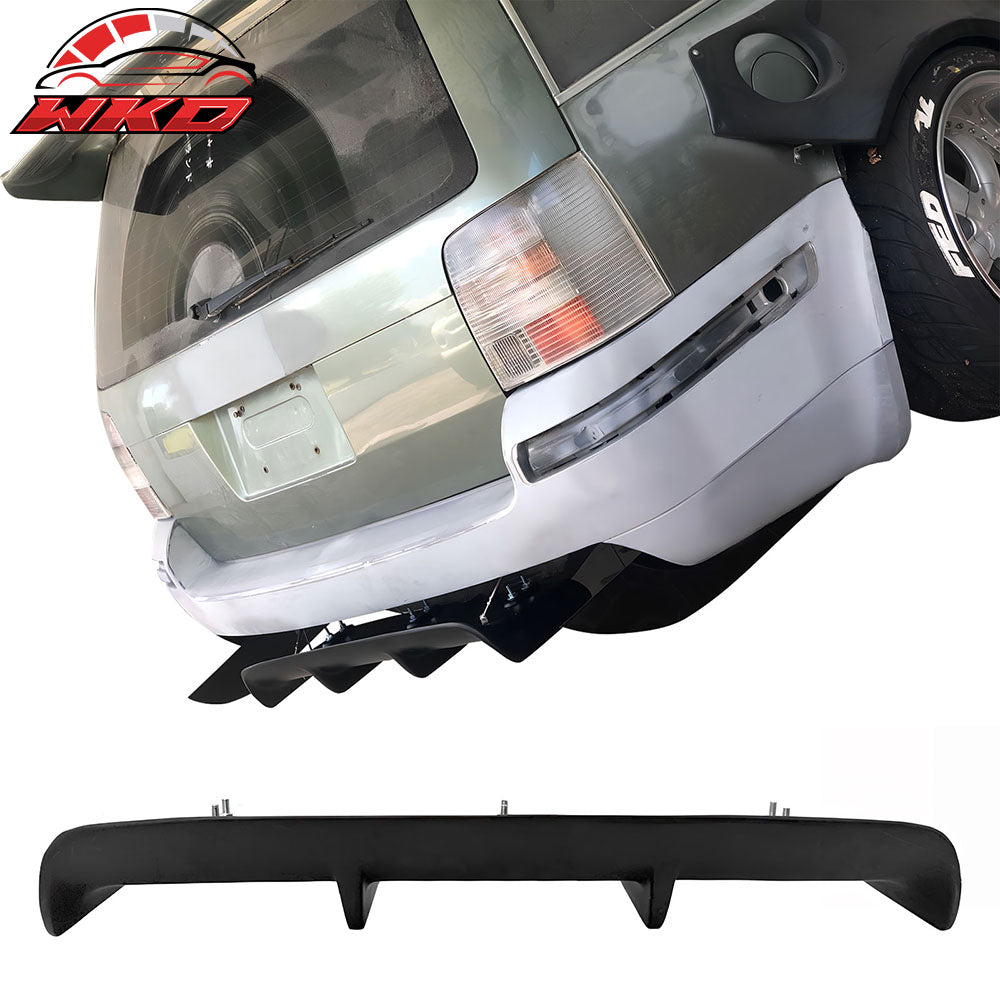 Universal 31"x9" MDA 4-Fin Rear Bumper Lip Splitter Protector Matte Black