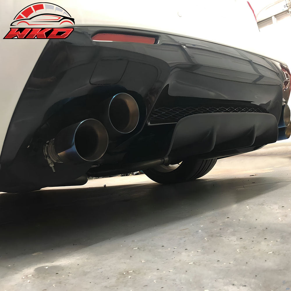 Universal 31"x9" MDA 4-Fin Rear Bumper Lip Splitter Protector Matte Black