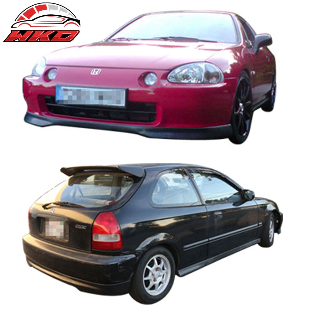 Wholesale 96-98 Honda Civic 3DR Hatchback TR Style Front Bumper Lip + Rear Diffuser