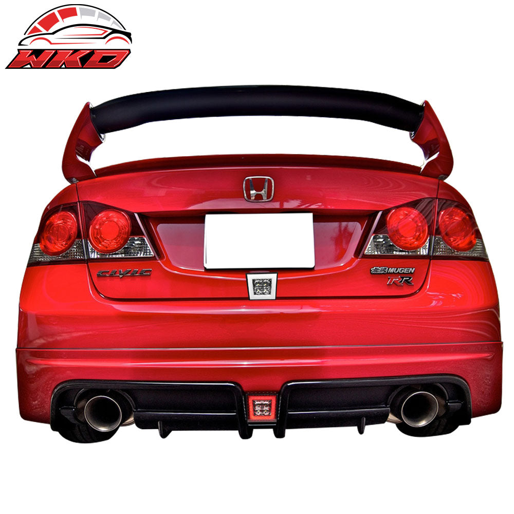 Fits 06-11 Honda Civic Mugen RR Style Rear Bumper Diffuser W/3rd Brake Light PP