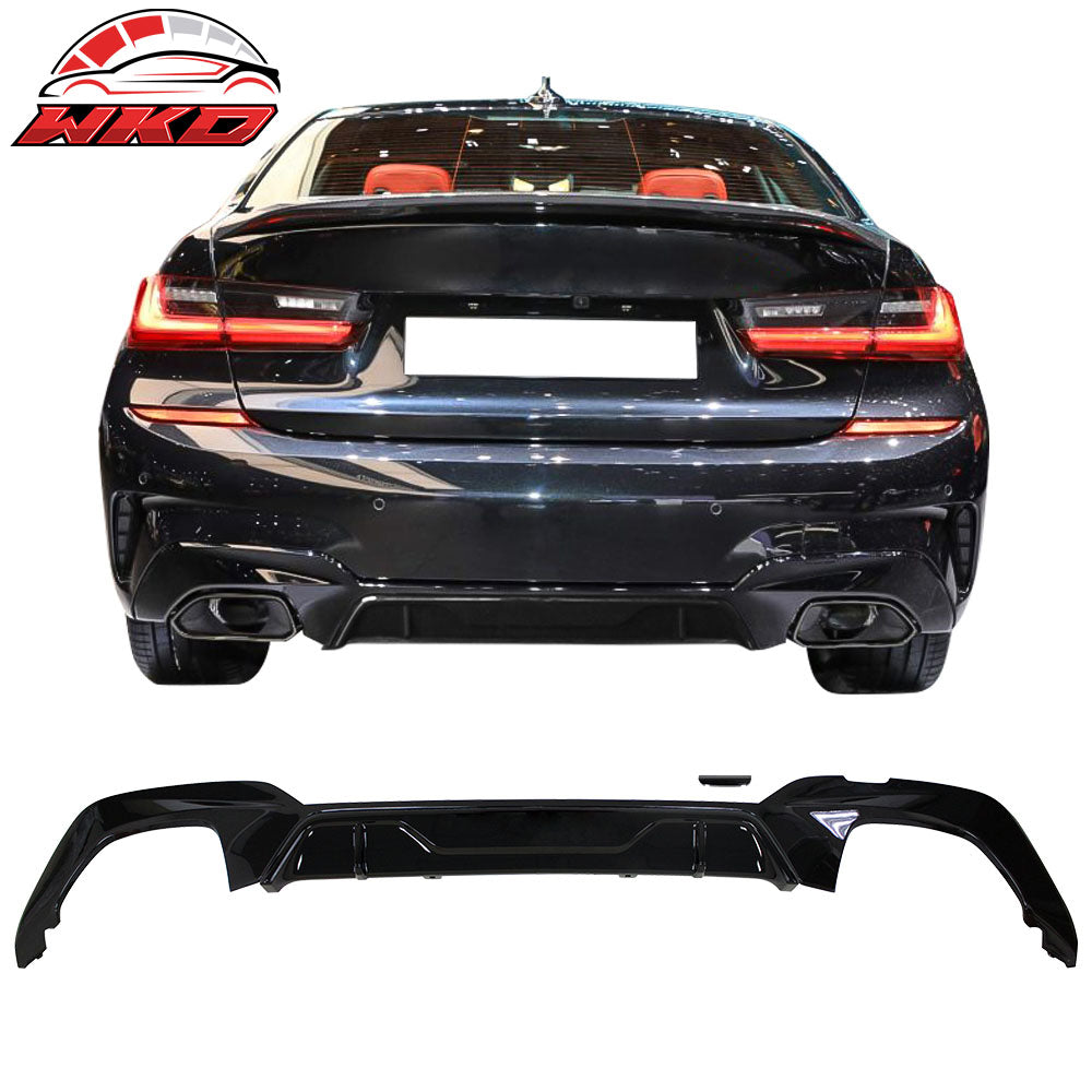 Fits 19-22 BMW G20 M Performance M340 Style Rear Bumper Lip Diffuser Gloss Black