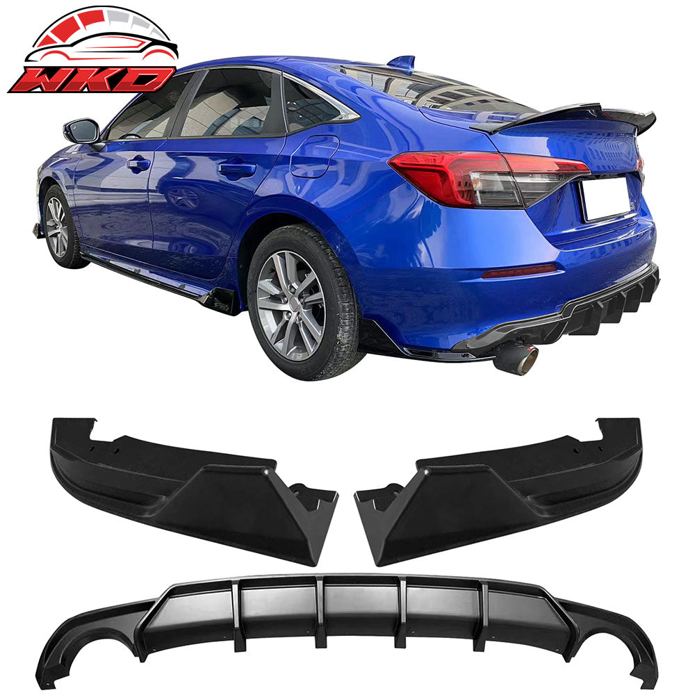Wholesale 22-26 Honda Civic 11th FE-C Style Rear Bumper Lip Diffuser Apron Matte Black