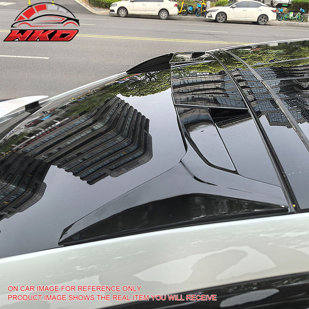 Fits 16-25 Tesla Model X ST Style Rear Top Roof Window Spoiler Wing Gloss Black