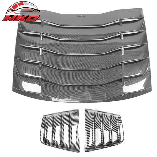 11-23 Dodge Charger IKON Rear + V2 Side Window Louvers Carbon Fiber Print | Wholesale