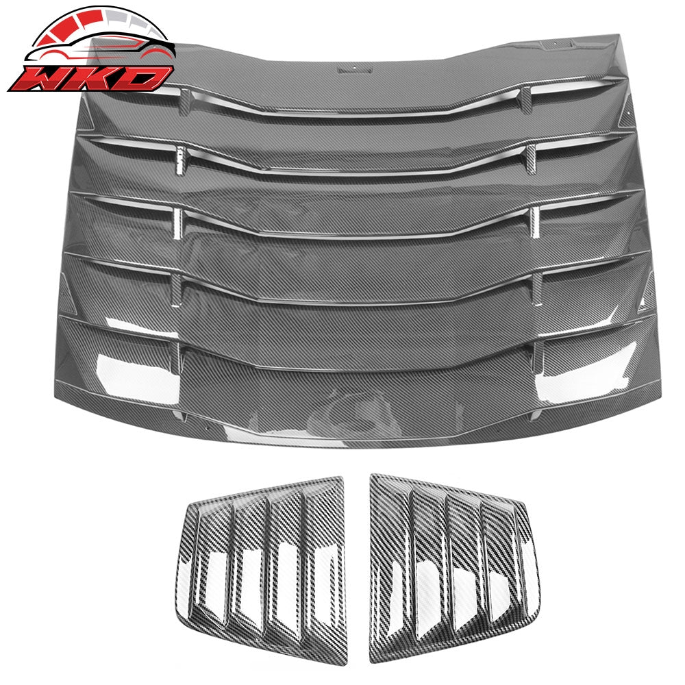 11-23 Dodge Charger IKON Rear + V2 Side Window Louvers Carbon Fiber Print | Wholesale