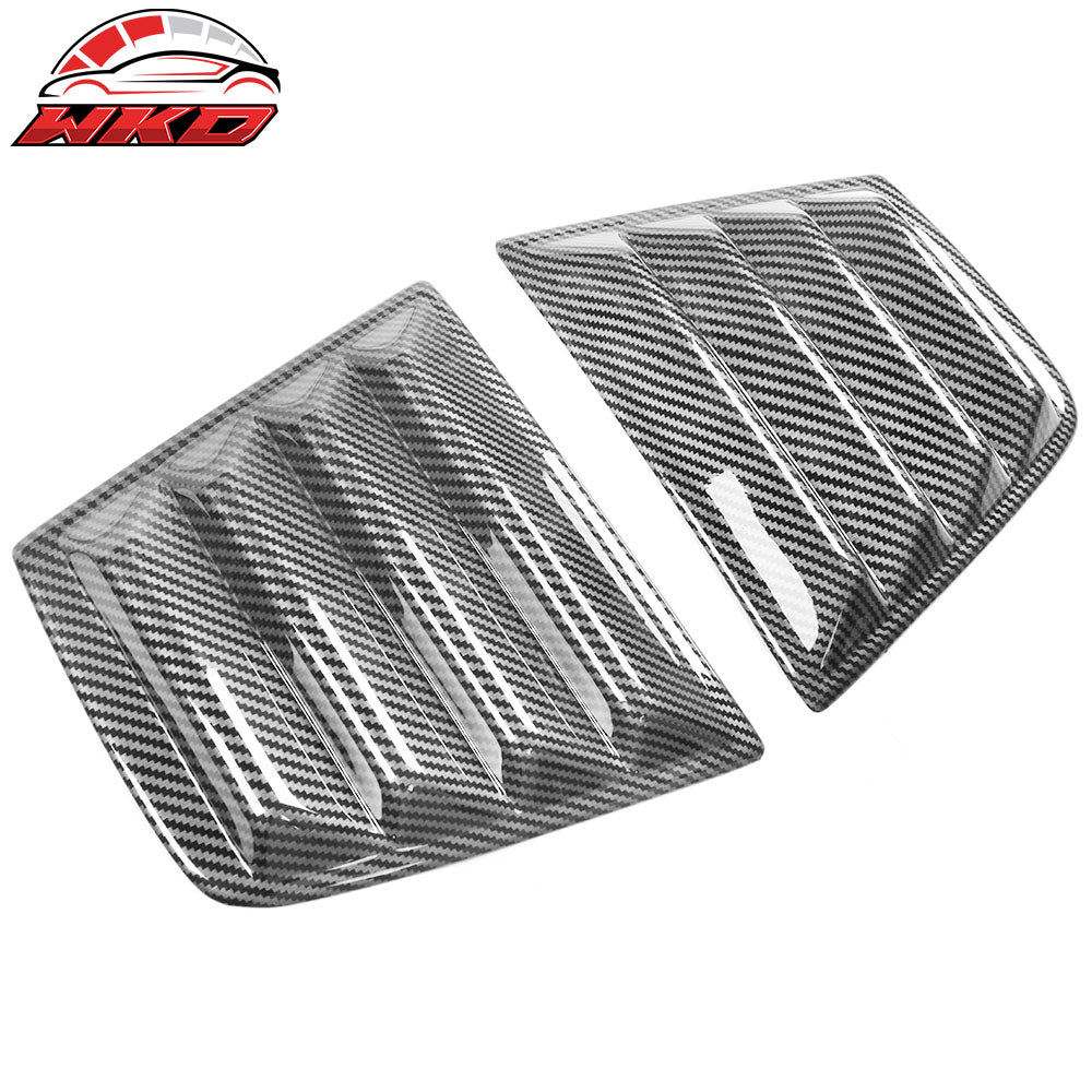 Fits 11-23 Dodge Charger IKON Rear + V2 Side Window Louvers Carbon Fiber Print
