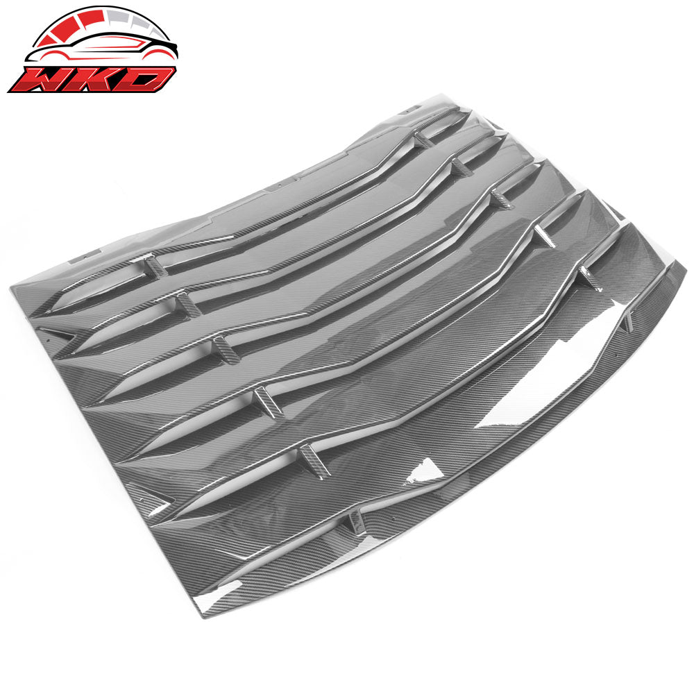 Fits 11-23 Dodge Charger IKON Rear + V2 Side Window Louvers Carbon Fiber Print