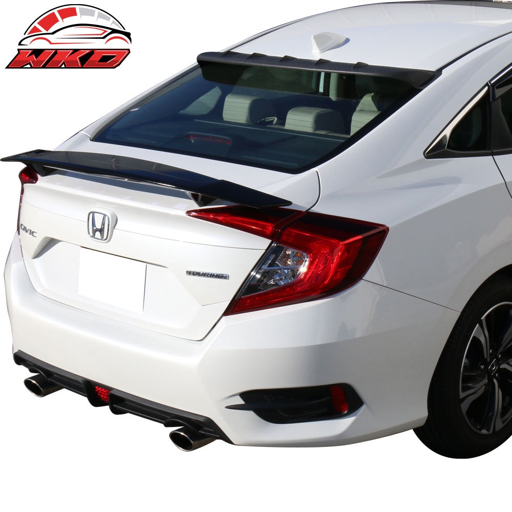Wholesale 2016-2020 Honda Civic IKON Type A Gloosy Black Rear Spoiler Wing ABS 每 Bulk Orders & Dealer Pricing Available