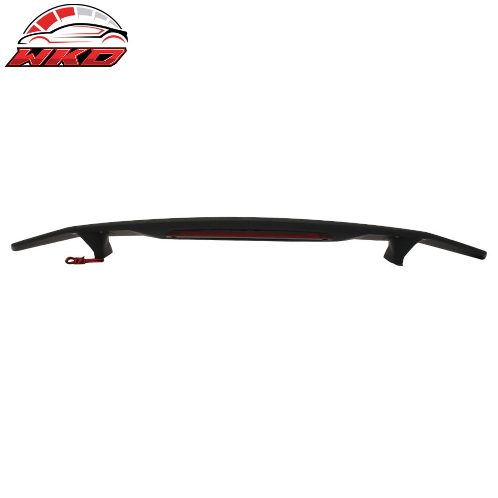 Fits 16-21 Civic Sedan 4Dr Trunk Spoiler Si Sport Wing & LED - Matte Black ABS