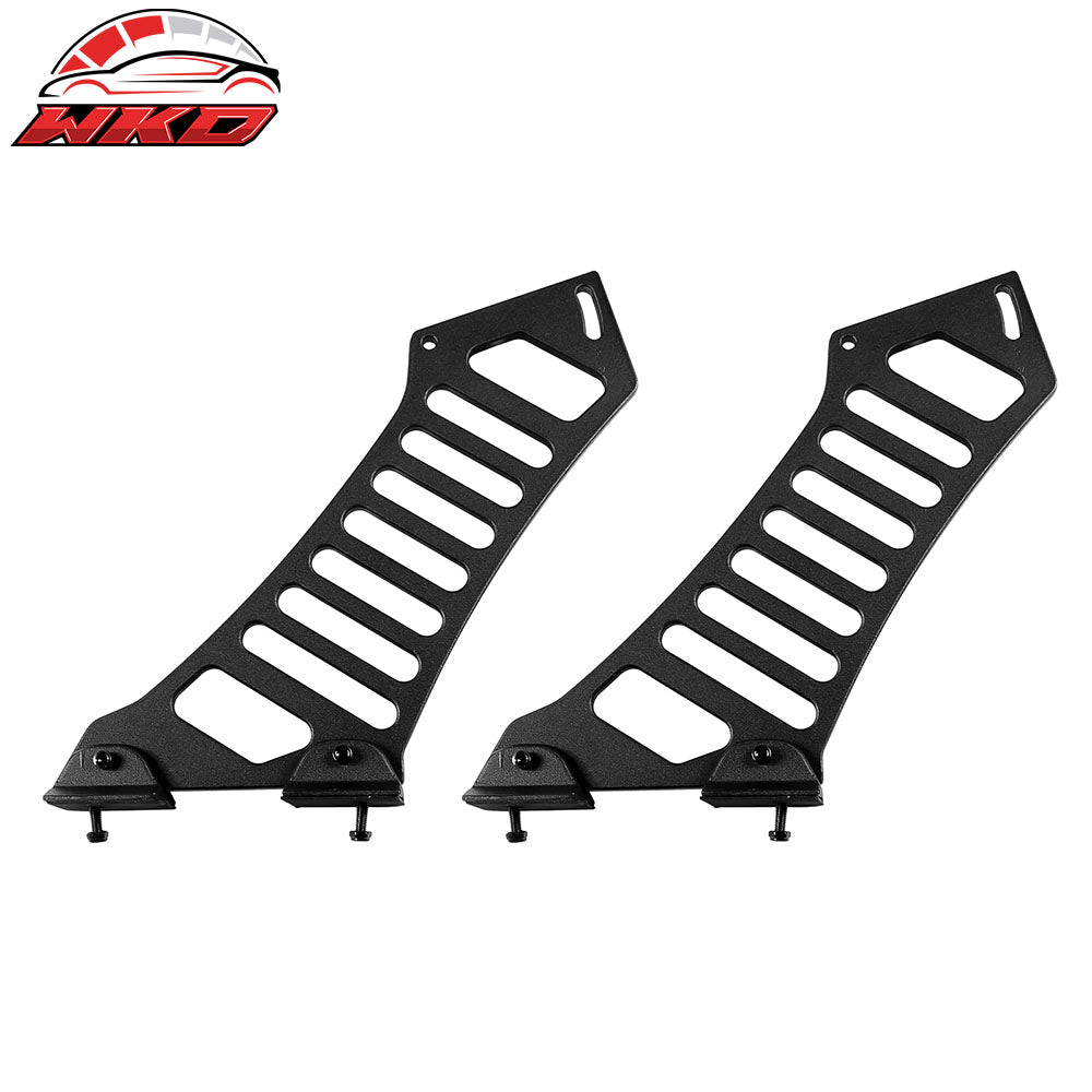 Universal Black Rear Trunk Spoiler Wing Legs Bracket Stand Mount Side Plate 2PC