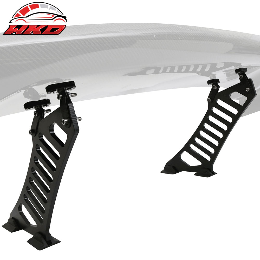 Universal Black Rear Trunk Spoiler Wing Legs Bracket Stand Mount Side Plate 2PC