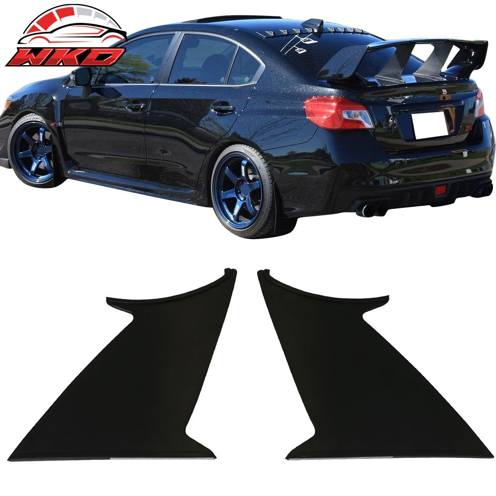 Fits 15-21 Subaru WRX STI 2PCS Trunk Spoiler Wing Stabilizer Support Add On ABS