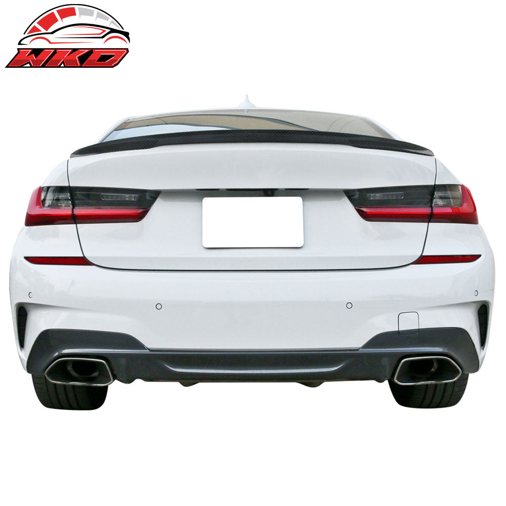 Fits 19-26 BMW 3-Series G20 G80 M3 P Style Rear Trunk Spoiler Real Carbon Fiber