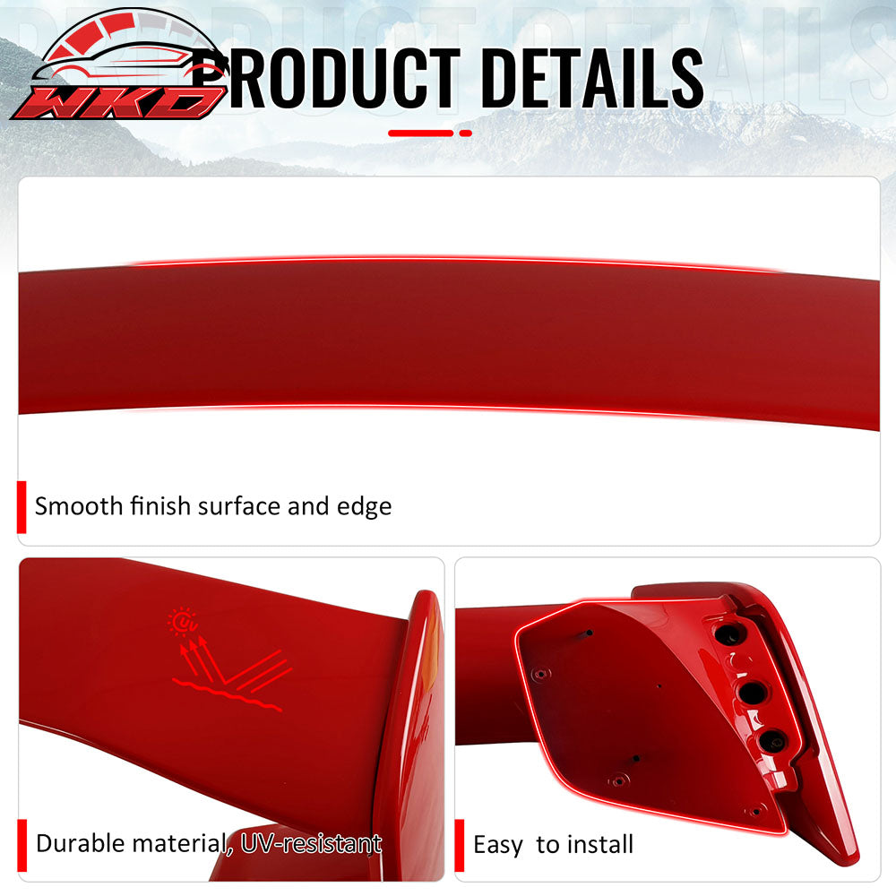 Fits 22-25 Subaru WRX 5th VB STI Style Rear Trunk Spoiler Painted #DCK Red 5PCS
