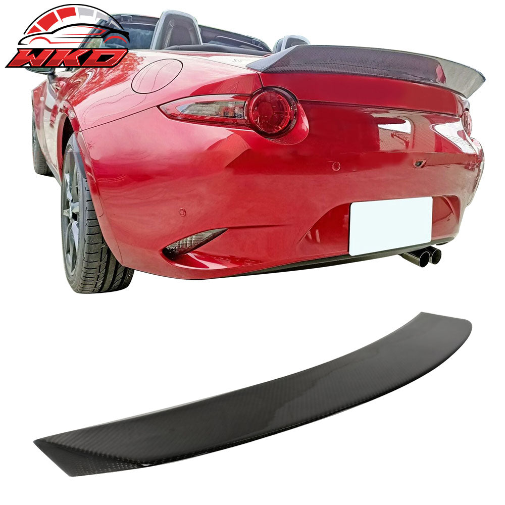 Fits 16-25 Mazda MX-5 Miata 4th V Style Rear Trunk Spoiler Wing Carbon Fiber CF
