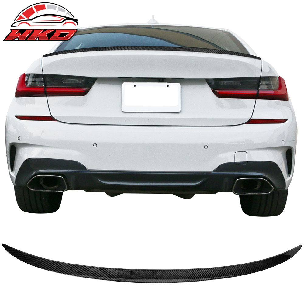 Fits 19-26 BMW 3-Series G20 G80 M3 M Style Rear Trunk Spoiler Wing Carbon Fiber