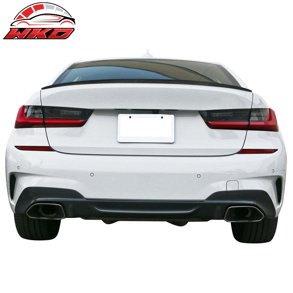 Fits 19-26 BMW 3-Series G20 G80 M3 M Style Rear Trunk Spoiler Wing Carbon Fiber
