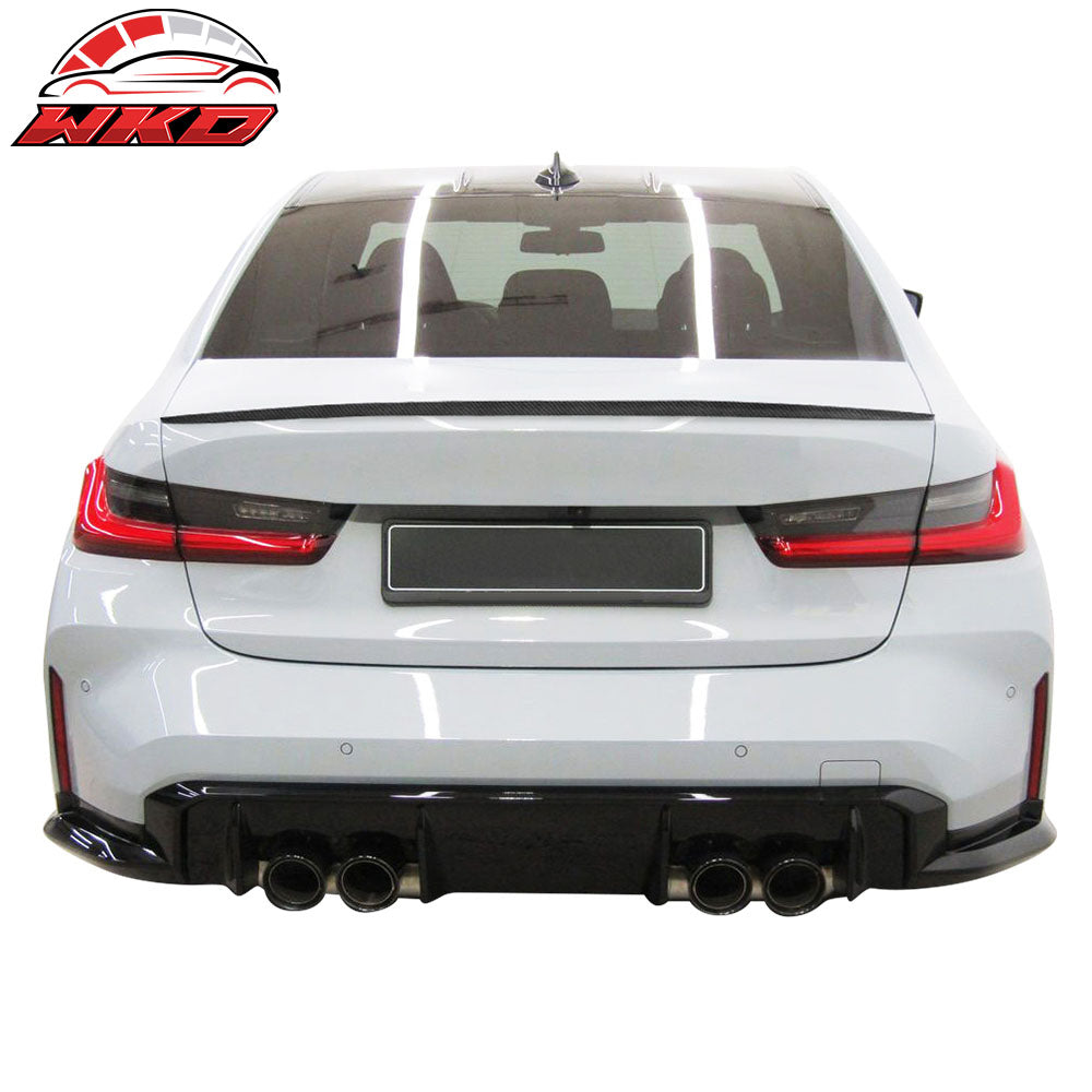 Fits 21-26 BMW G80 M3 M Style Carbon Fiber Rear Trunk Spoiler Wing Decklid CF