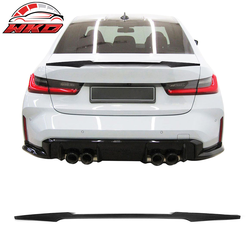 Fits 21-26 BMW M3 G80 M4 Style Rear Trunk Spoiler Wing Lid Carbon Fiber CF