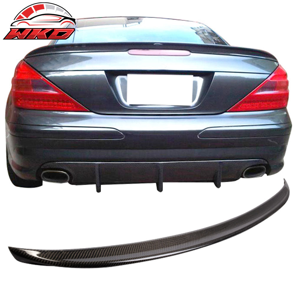 Fits 03-11 Benz R230 SL-Class AMG Style Rear Trunk Spoiler Wing Carbon Fiber CF