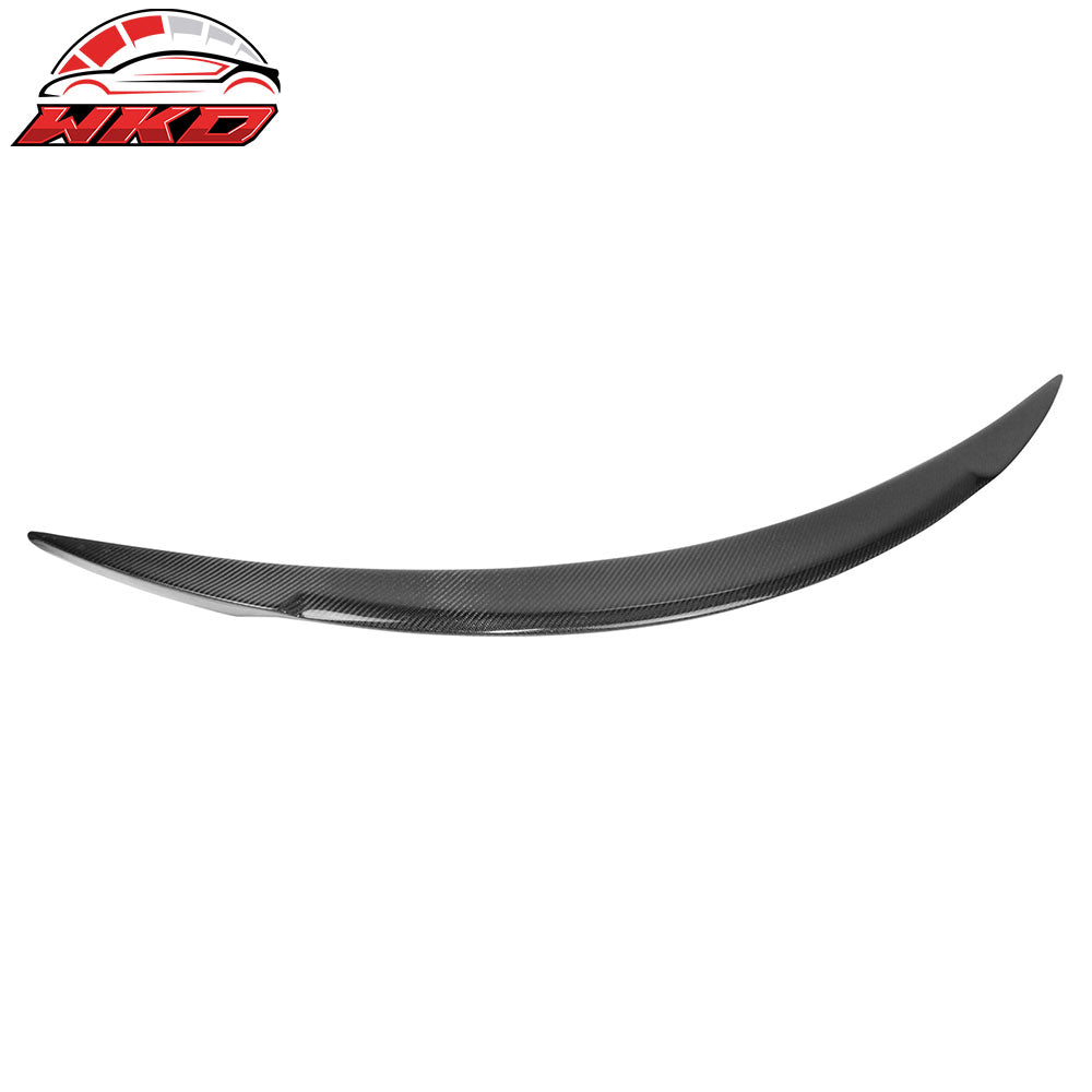 Fits 12-25 Tesla Model S V Style Rear Trunk Spoiler Wing Lip Carbon Fiber Trim