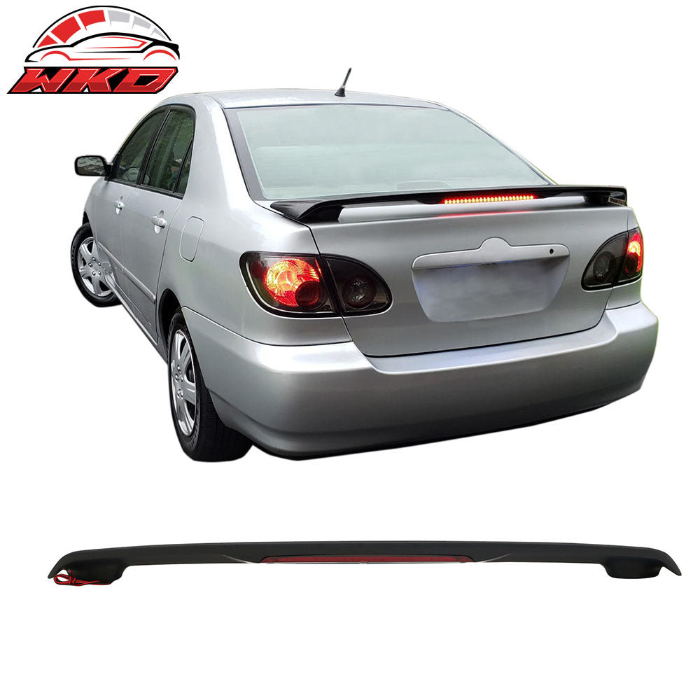 Fits 03-08 Toyota Corolla OE Style LED Brake Rear Trunk Spoiler Wing Matte Black