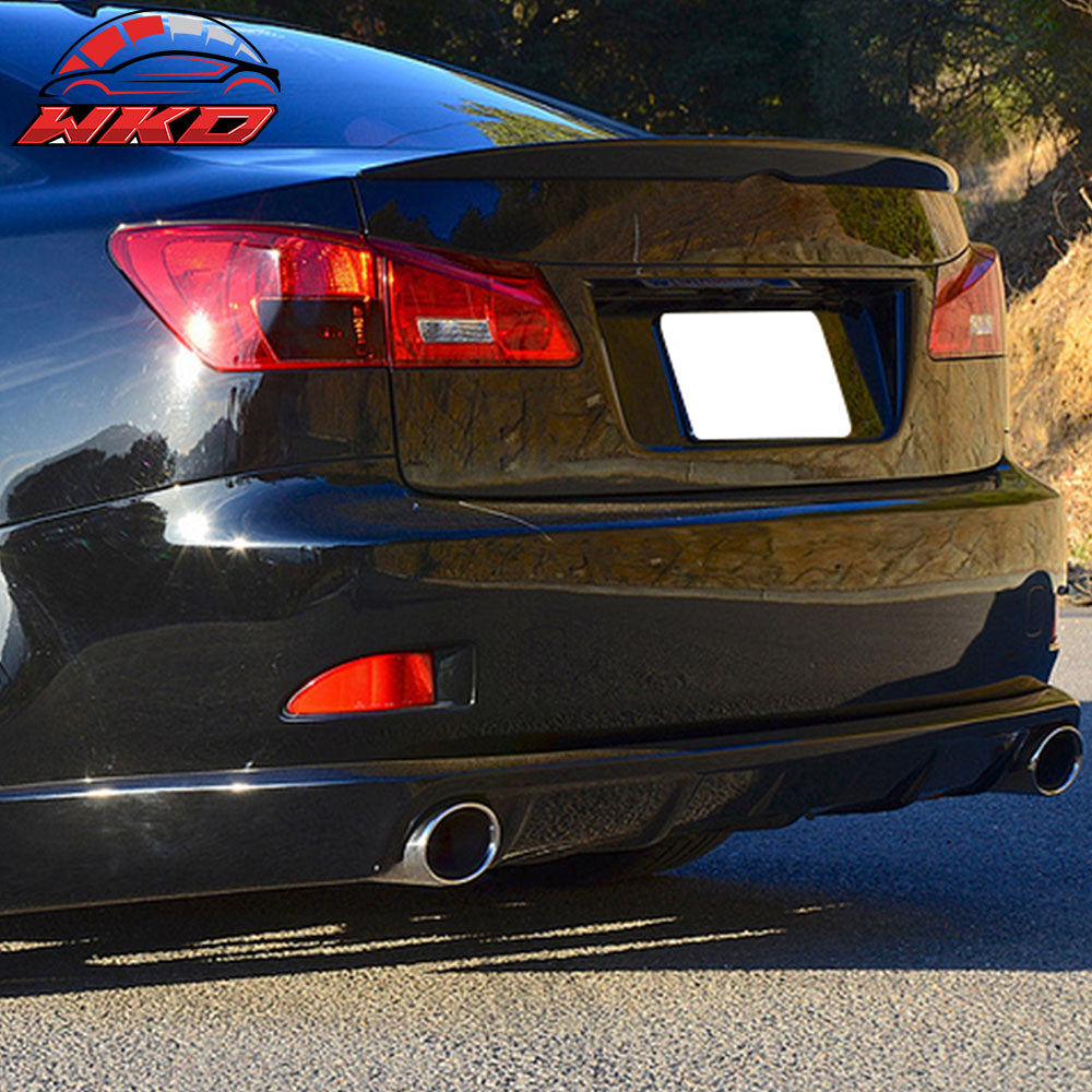 For 06-13 Lexus IS250 IS350 Sedan SP Style Black Rear Tail Trunk Spoiler Wing PU