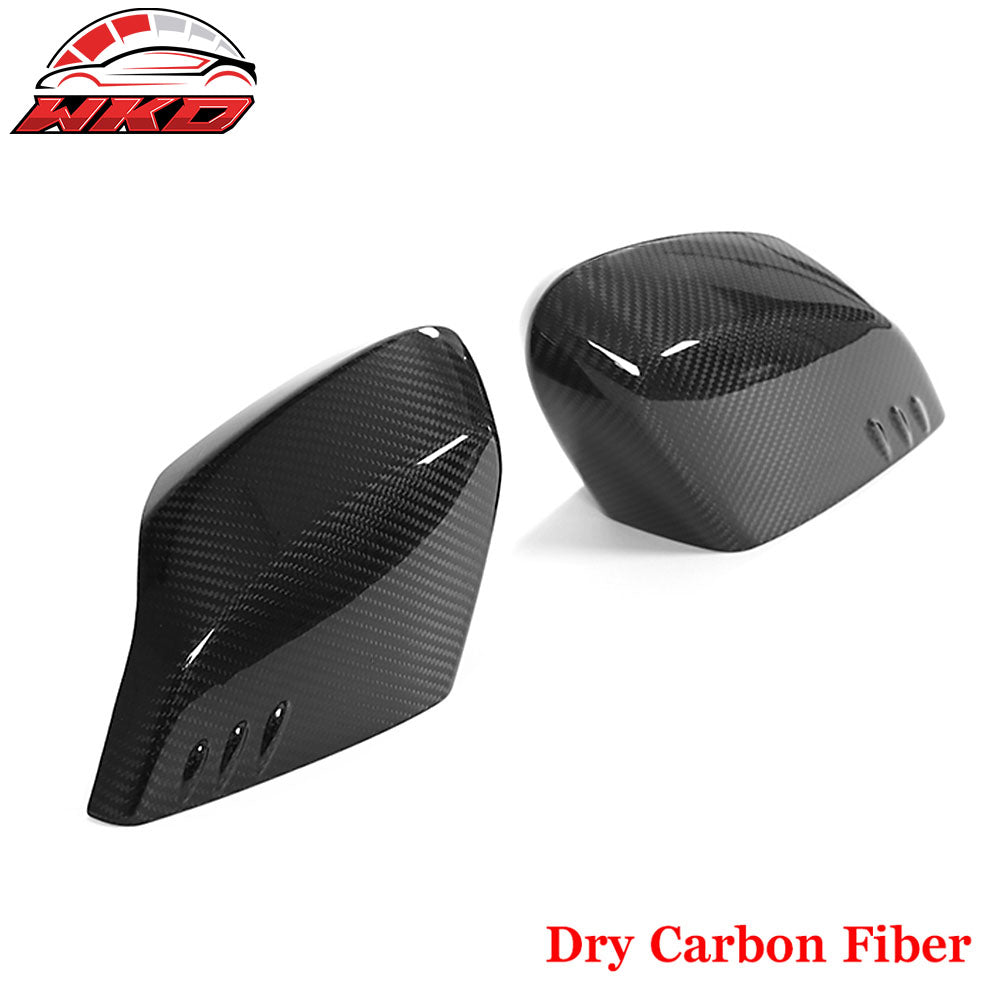 Dry Carbon Fiber For 20-25 Chevy Corvette C8 Gloss Black Rear View Mirror Covers