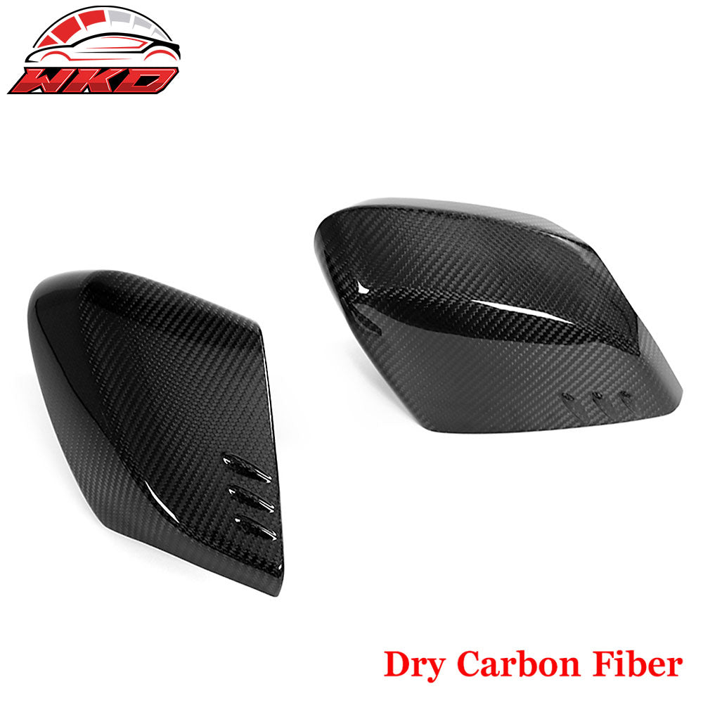 Dry Carbon Fiber For 20-25 Chevy Corvette C8 Gloss Black Rear View Mirror Covers