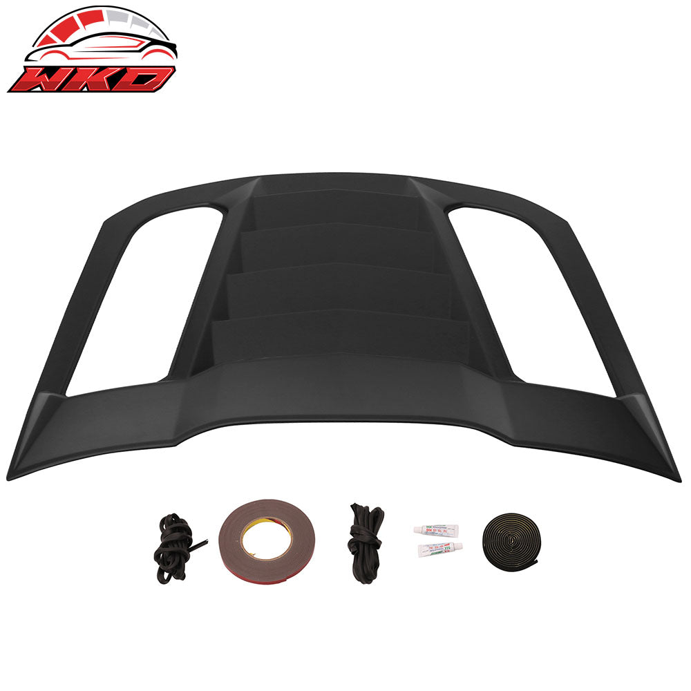 Fits 2024 Ford Mustang Coupe IKON V2 Rear Window Louver Cover ABS Matte Black